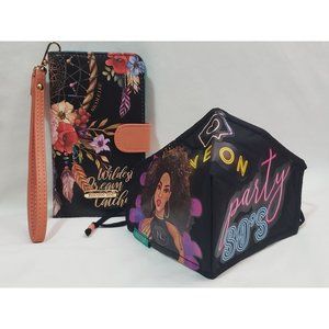 Nicole Lee Signature Print Phonecase with matching print facemask